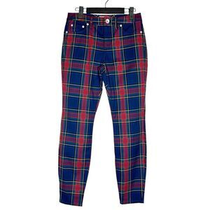 Vineyard Vines Jolly Plaid 5 Pocket Pants in Deep Bay Size 2 NWT Plaid Skinny